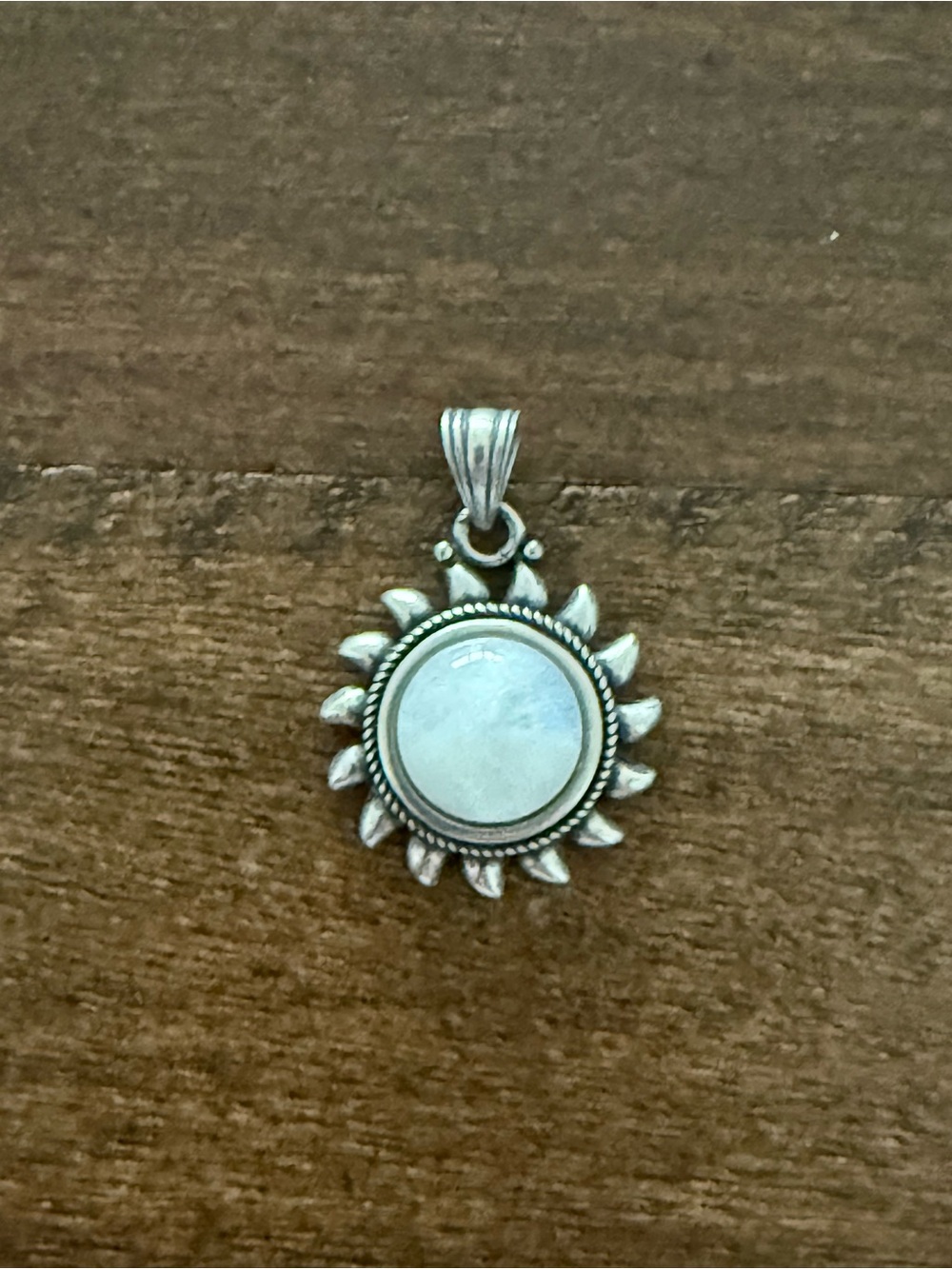 Sunburst and White Moonstone Pendant